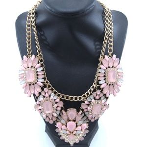 Costume Jewelry Pink Chunky Statement Necklace